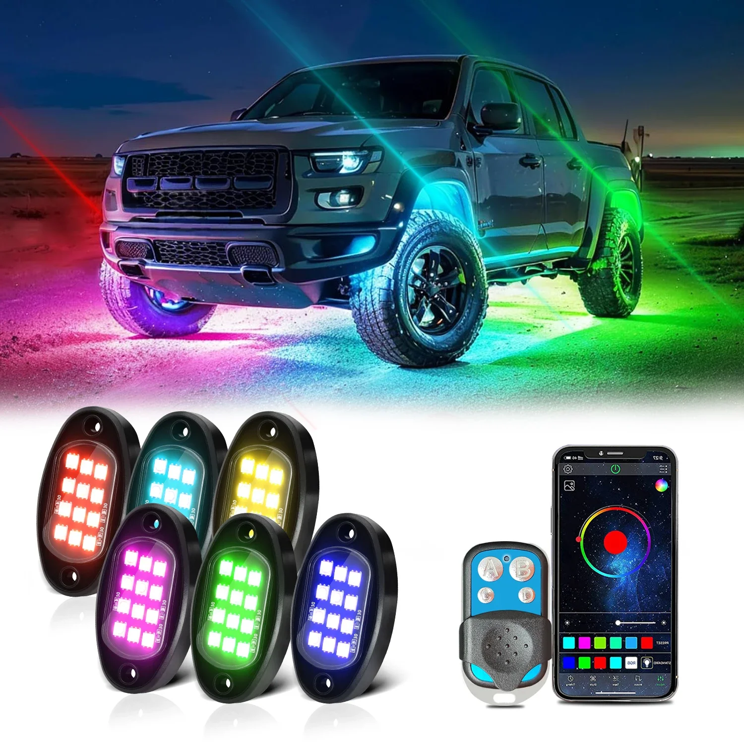 Car LED Chassis Strip PCB Flexible LED for APPAmbient Holding LED Decorative Chassis 4x4 Off-road Ambient Lighting 4/6/8 in 1: Cold White