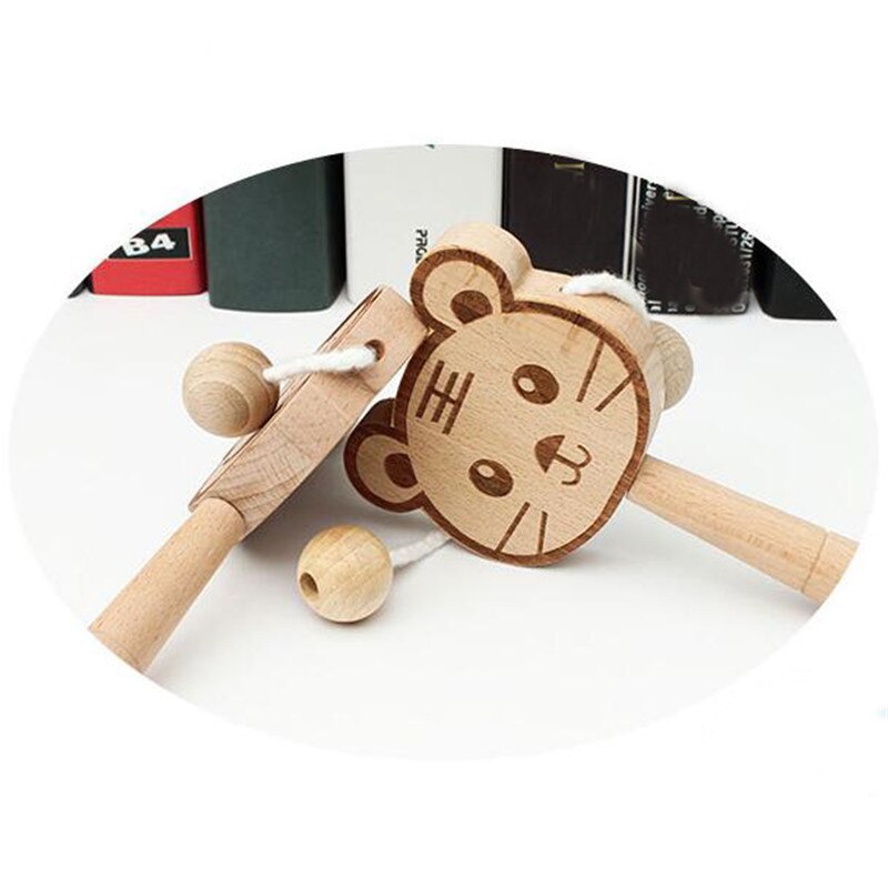 Baby Sounding Toys Wooden Early Education Music Toys Unisex Develop Intellectual Traditional Cartoon Animal Rattles
