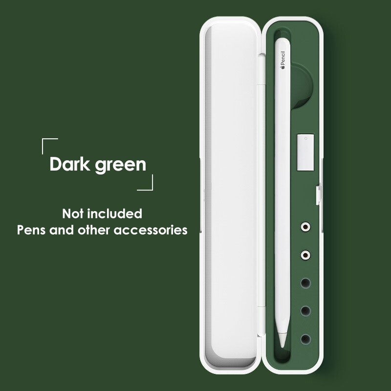 Scatola portamatite portatile per Apple Pencil 1 custodia da 2 generazione per Ipad accessori per matite custodia protettiva custodia rigida in silice: green