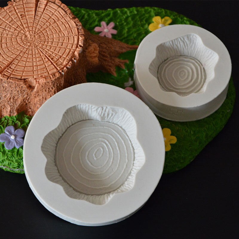 2PCS/ Set Craft Cake Molds Tree Stump DIY Tree Shape Silicone Mold For Fondant Baking Mold Bake Ware Soap Sugar Decoration Tool