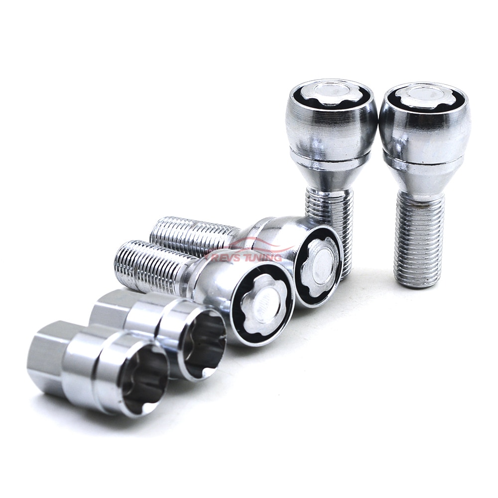 Seguridad ANTIRROBO M14x1.5 M14 VW, 4 pernos + 2 llaves, llanta de acero, llanta de rueda de coche, bloqueo de perno, tuerca, Perno