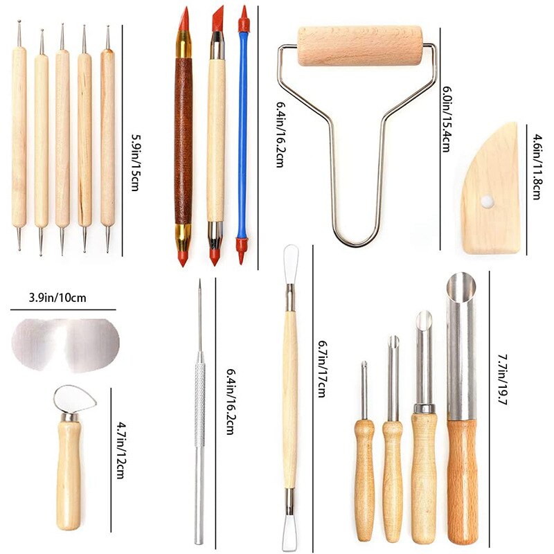 Clay Tools Set Sculpting Kit Sculpt Smoothing Wax Carving Pottery Ceramic Tools Polymer Shapers Modeling Carved Tool Sculpture