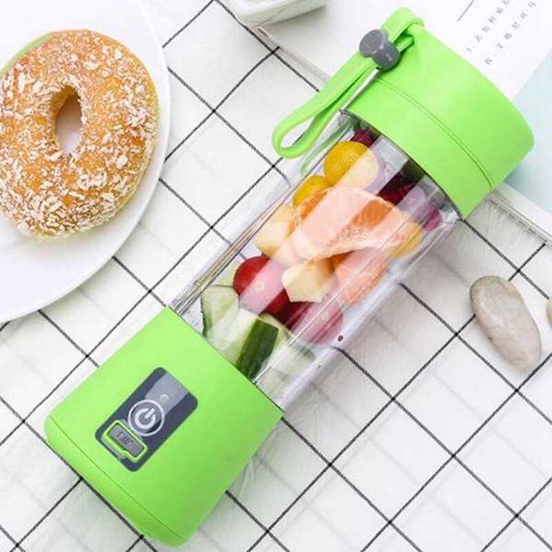 2 stykke usb genopladelig, lille blender, personlig størrelse blender håndholdt rejseblender juicer kop 380ml