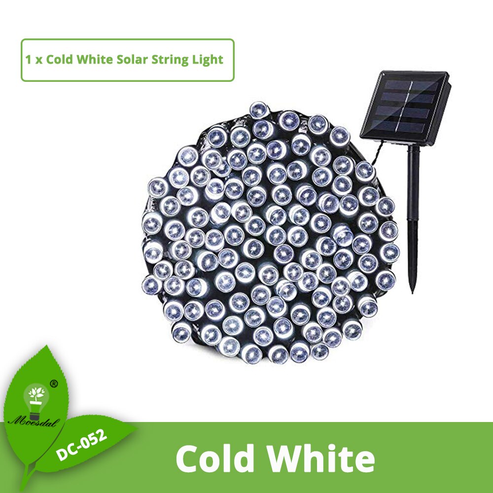 IP65 Waterproof Solar LED String Fairy Light Energy Lights Christmas Garden Lighting Courtyard Landscape Decorative: Cold White / 7m-50LED