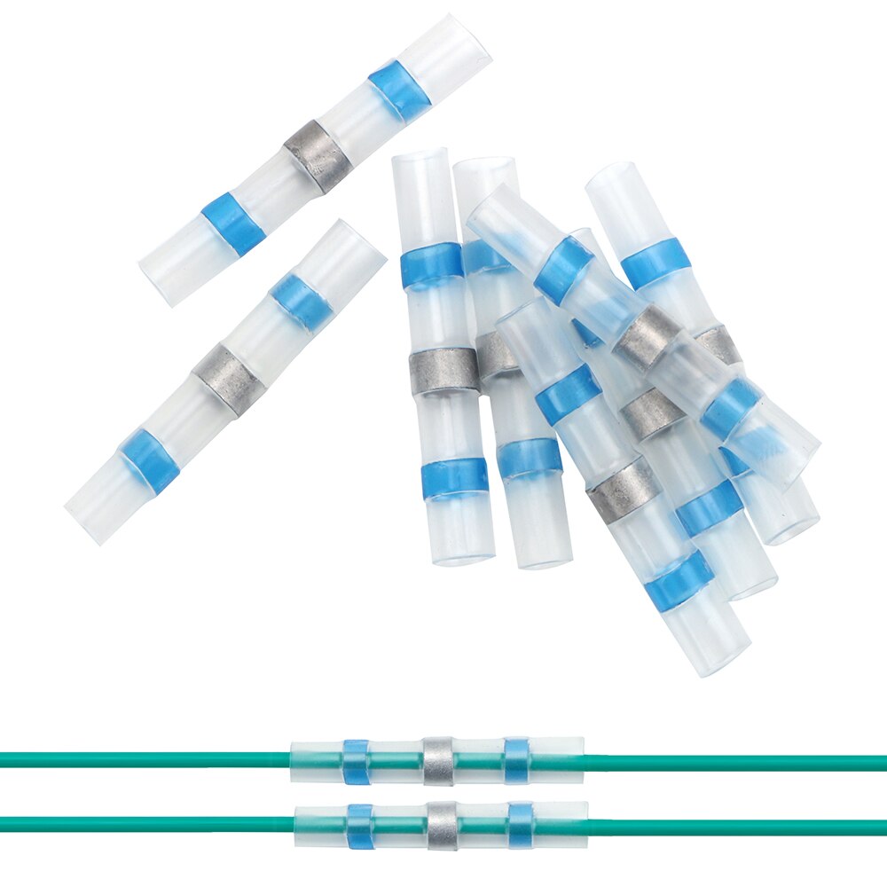 10/50Pcs Solder Ring Heat Shrinkable Terminal Mixed Heat Shrink Connector Terminal Block Welding Solder Seal Sleeve Waterproof