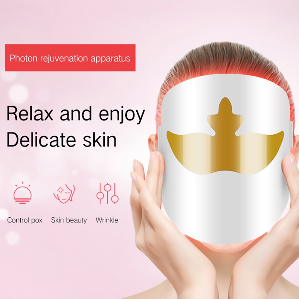 Photon Led Facial Mask Machin Lighting Tender Facial Skin Care Photon Therapy Anti Acne Spots Electric Beauti Salon Spa