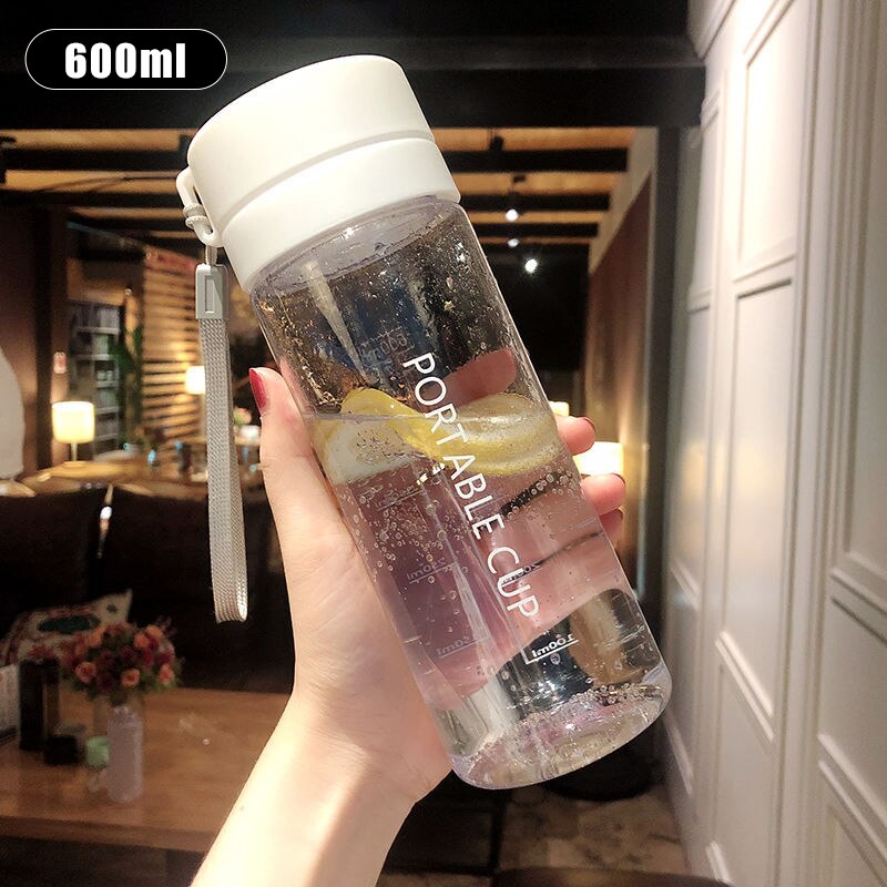 600/800Ml Sport bidon na siłownię plastikowy Shaker puchar sportowy Tritan wspinaczka turystyka bezpośrednia butelka do picia z tworzywa sztucznego Bpa za darmo: white 600ml