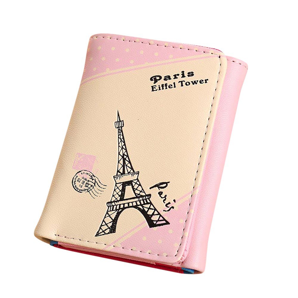 ladies wallet Paris Eiffel Tower buckle wallet short wallet card holder hand wallet carteira feminina T612