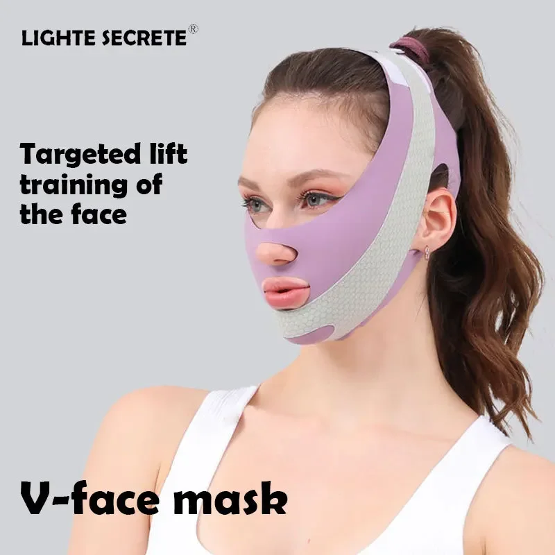 Face-Lift Mit Schlaf Gesicht V Shaper Gesichts Abnehmen Verband Entspannung Form Lift Reduzieren Doppel Kinn Gesicht Dünnen Band Massage: WHITE