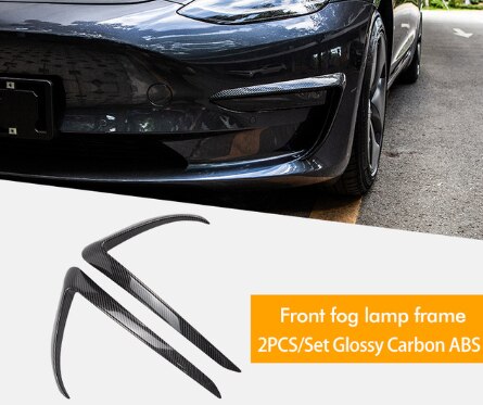 Heenvn framklinga för tesla modell 3 tillbehör abs kolfiber svart vit biltillbehör modell 3 modell tre: Kolfiber abs