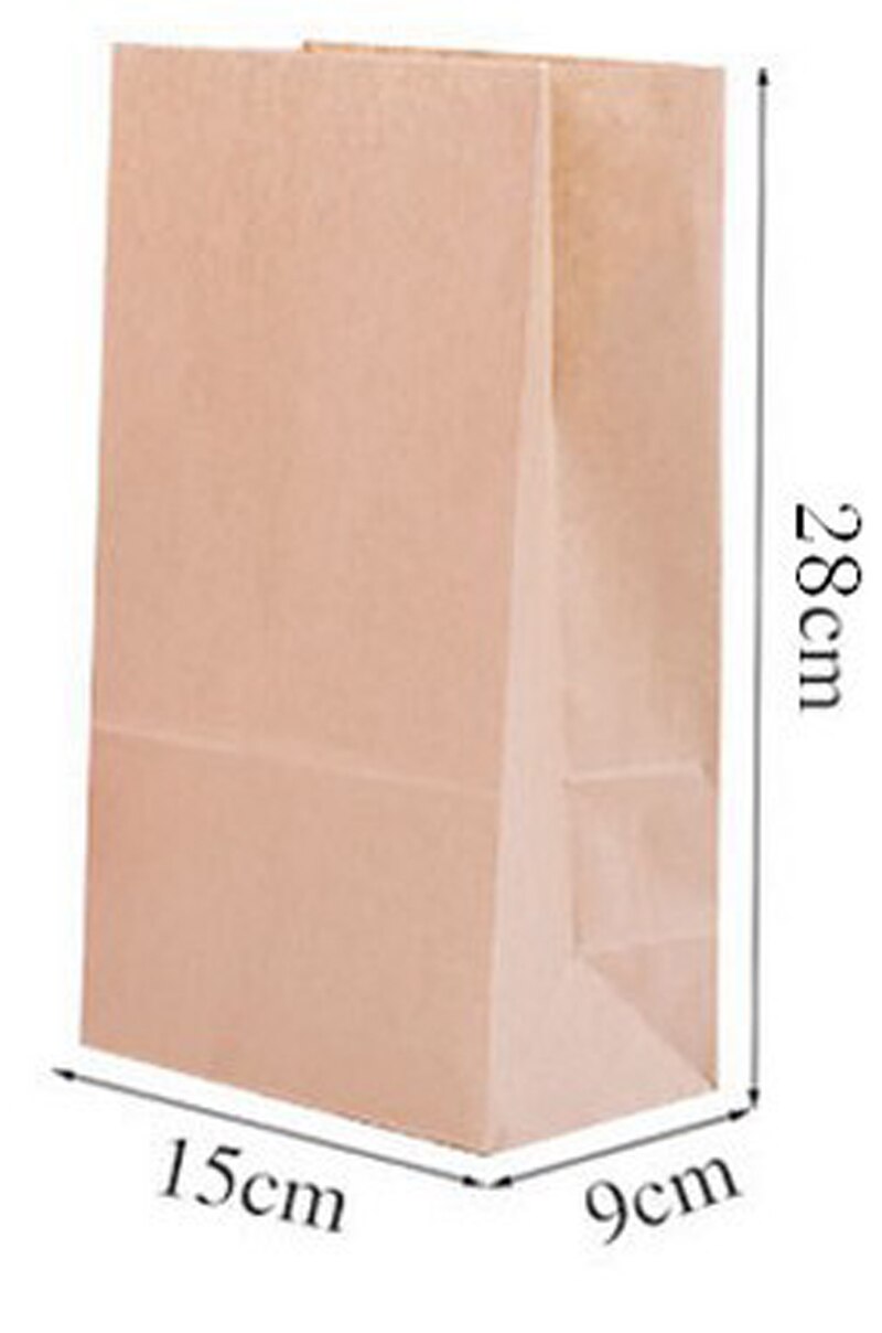 Kraft Papier Taschen 50 teile/los Stand hoch recyceln taschen Art Party Geburtstag Lebensmittel Papier Kraft Dichtung Verpackung Behandeln Tasche liefert: 04 15x28x9cm