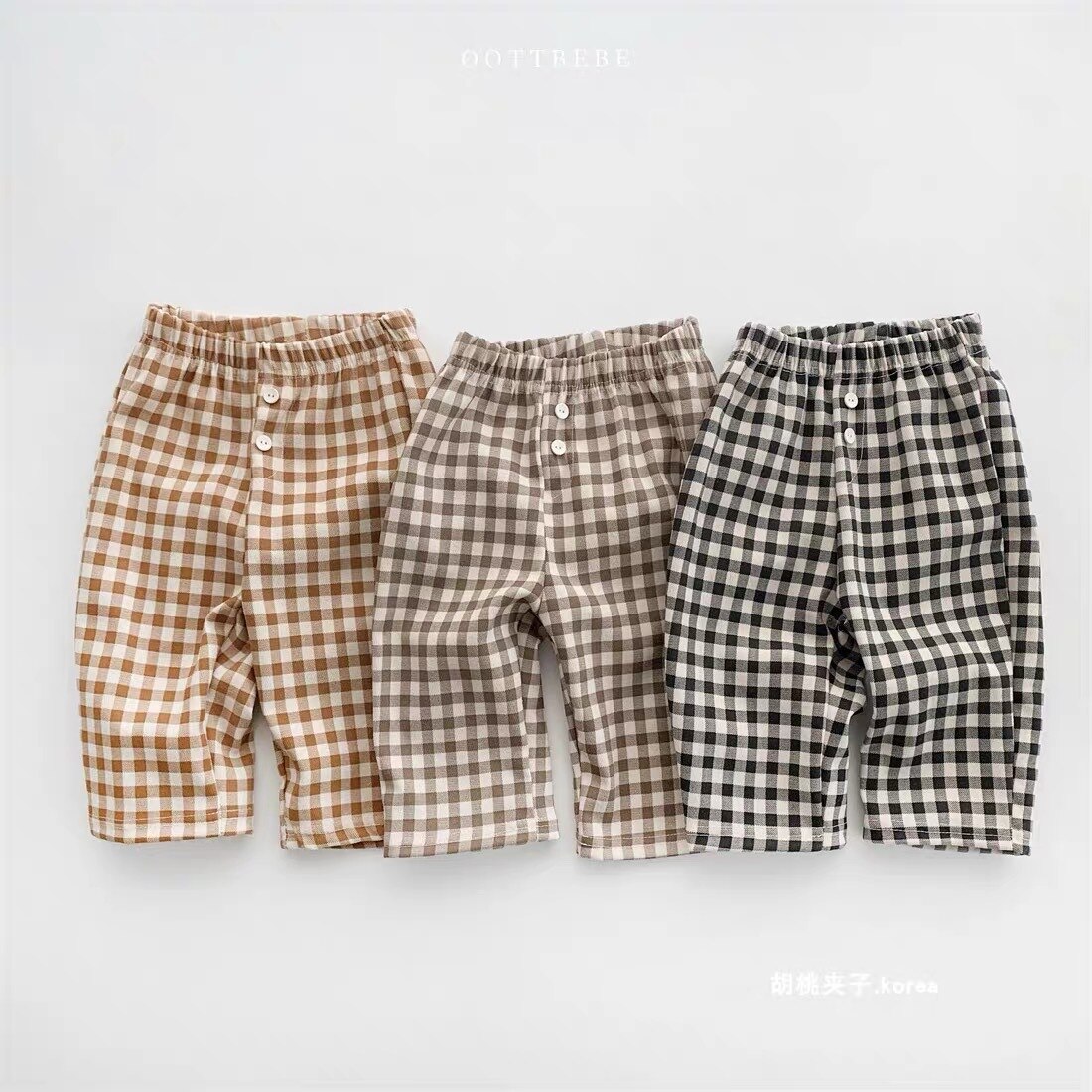 2022spring Infant Plaid Pants Kids Wear Newborn Boy Clothes
