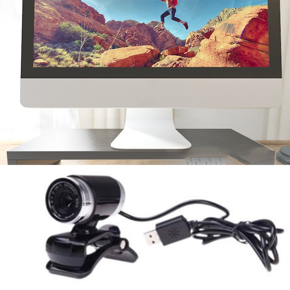 HD Webcam With Mic Rotatable Web Camera Cam For PC Computer Mac Laptop Desktop Mini Computer WebCamera Cam Video Recording Work