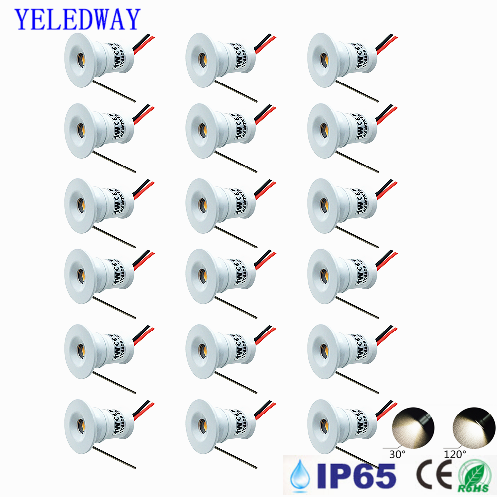Foco pequeño LED 12V 1W IP65 Mini luz empotrable regulable para interiores y exteriores, luz para escaleras, focos empotrados de 15mm, iluminación de techo
