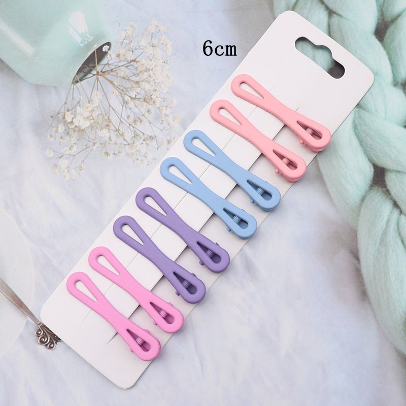8 unids/set de pinzas para el cabello cuadradas ovaladas de estrella esmerilada Vintage para mujeres y niñas, horquillas de aleación encantadoras para adultos, pasadores dulces, accesorios para el cabello: Rojo coral