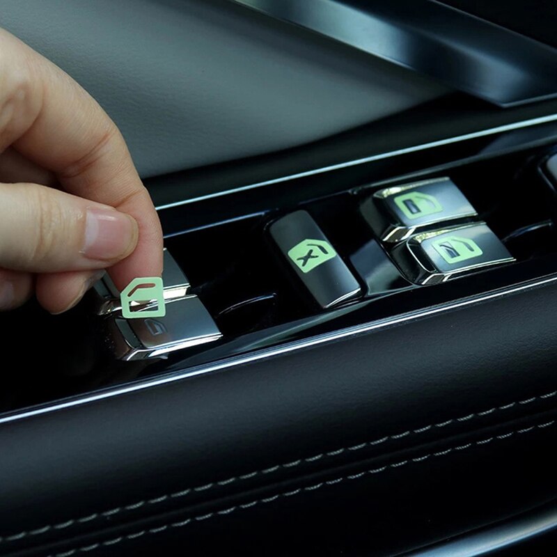 Pegatina para ventana de coche, calcomanía luminosa para puerta, botón de elevación