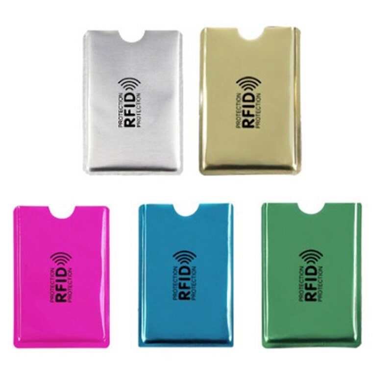 5PCS Men Anti Rfid Wallet Blocking Reader Lock Bank Card Holder Id Bank Card Case Protection Metal Credit NFC Holder Aluminium