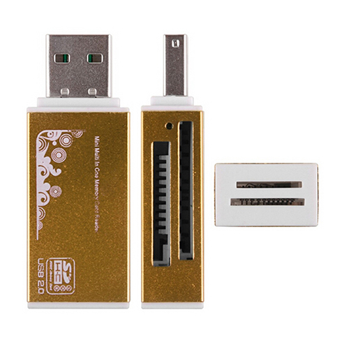 4 Card Slots USB 2.0 All in 1 Multi Memory Card Reader for Micro SD SDHC TF M2 MMC MS PRO DUOs