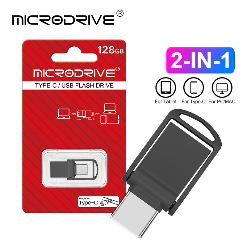 Mini metalen otg type-c pendrive usb geheugenstick 16gb 32gb 8gb usb flashkaart 128gb 256g 512g type-c pendrive