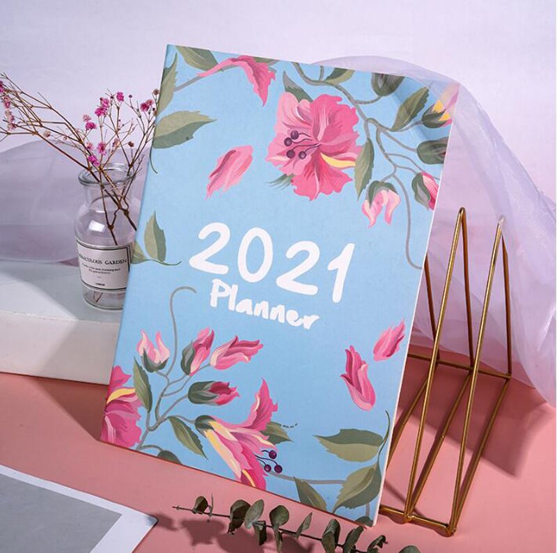 2pcs/set *A4 Monthly Agenda Planner Notebook Journal Organizer Plan Kawaii Writing Office Notepad Stationery
