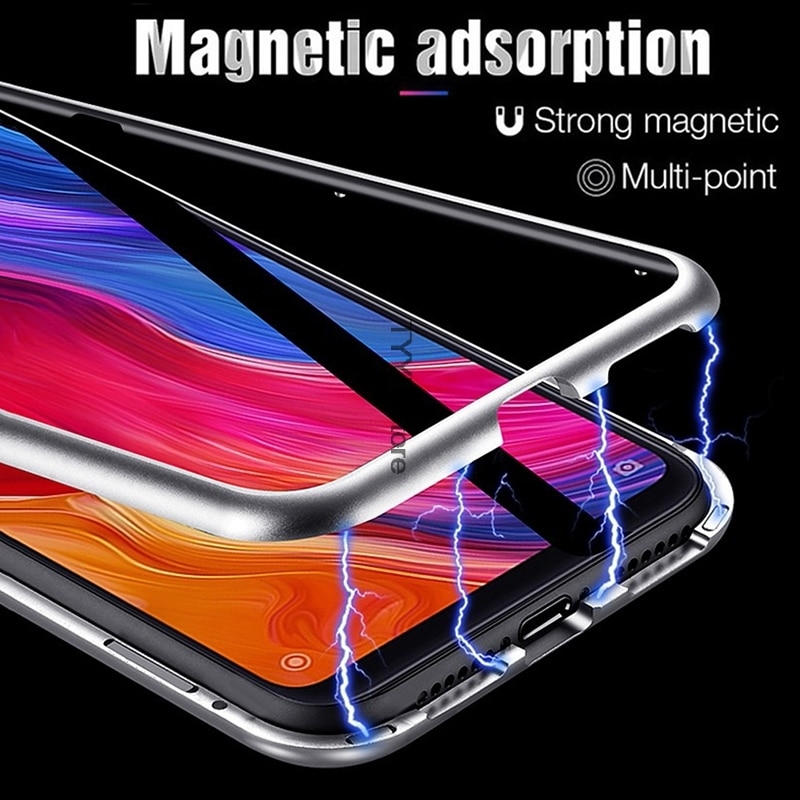 Magnetische Adsorptie Metal Case Voor Motorola Moto G8 Plus Gevallen Enkelzijdig Glas Magneet Telefoon Cover Voor Moto G8Plus G8 plus G8 +