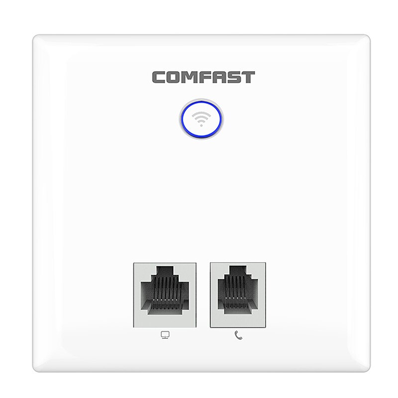 300Mbps Wireless in Wall Access Point Indoor 86 Panel RJ45 + RJ11 Port 2.4G 802.11N 10/100M WAN LAN