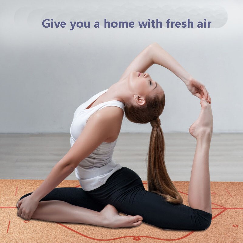 Yoga Mat - Natural Cork & TPE - 183x65cm - Non-Slip - Odorless - Fitness Gym Pilates