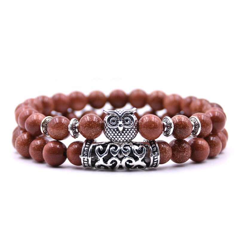 2 Stks/set Mode Paar Tijgeroog Steen Armbanden Armbanden Klassieke Zwart Wit Natuurlijke Lava Stenen Charm Bead Armband Vrouwen Mannen: 18