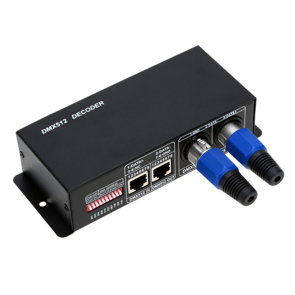 Fabrik Preis 4A RJ45 DMX PWM Control Signal 4 Kanäle 4CH RGBW DMX512 Decoder Für LED Streifen Licht