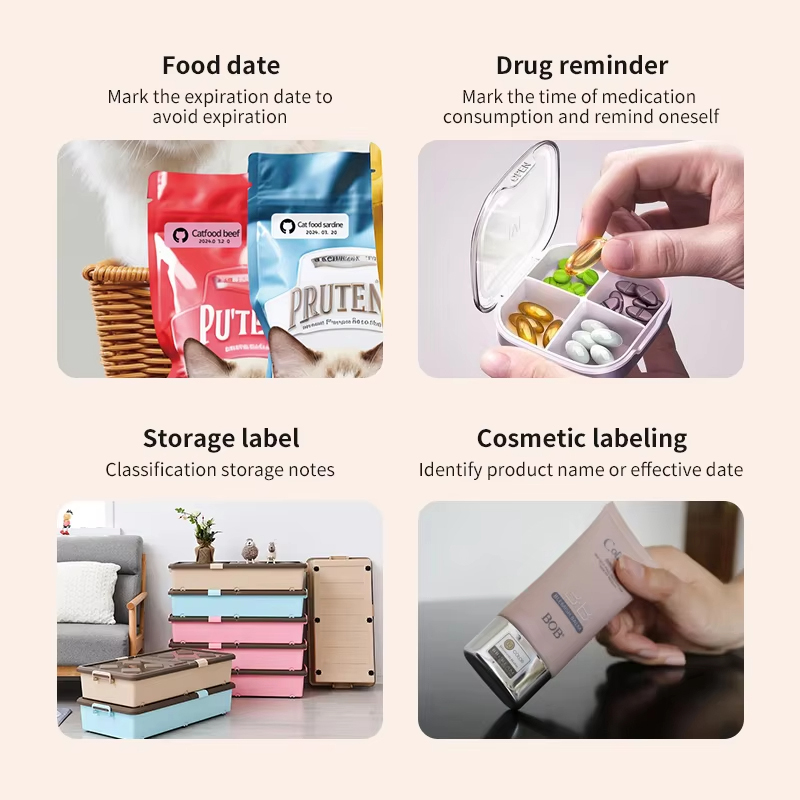 Mini Portable Label Printer Label Maker Machine Small Label Maker Pocket Sticker PrinterFor Home/Office Similar to D110/D11