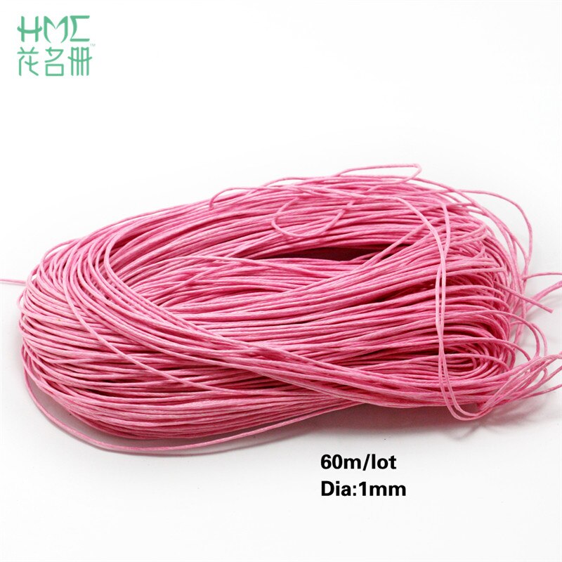 60m/lot 1mm Thread Cotton Waxed Cord String Strap Necklace Bead Rope for Sewing DIY Necklace Bracelet Jewelry Making: Pink
