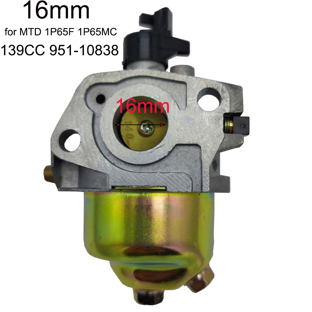 16mm 18mm Carburetor For 170S 170SA 165S 165SA for MTD 1P65F 1P65MC 139CC 951-10838 Snow Blower Machine Lawn Mower Generator: army green