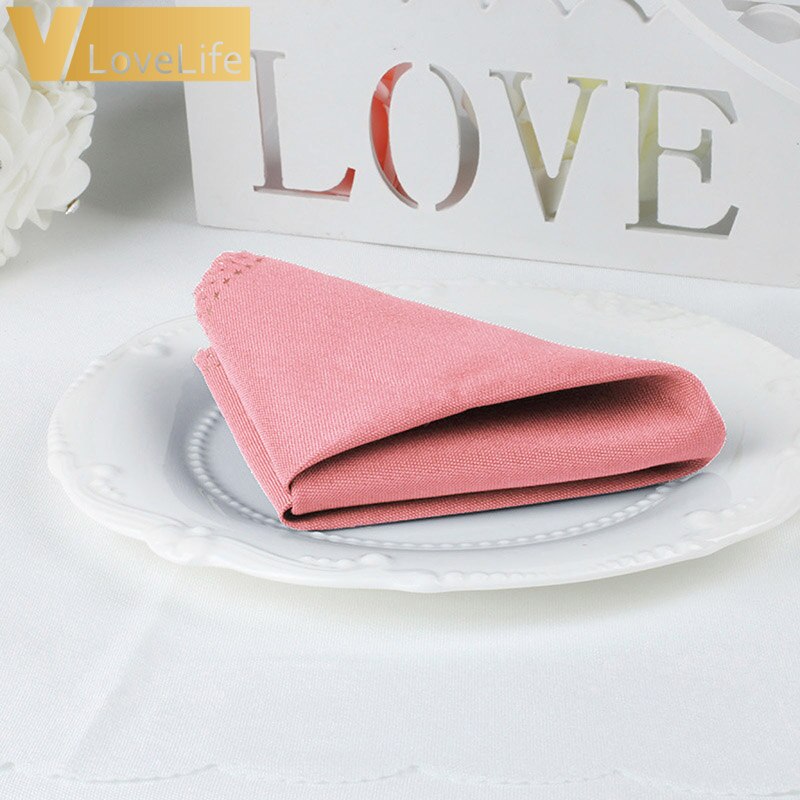 100 Stuks 30*30cm Servet Polyester Tafelkleden Vele Kleuren 12 "x 12" Doiner Wedding Party thuis Tafeldecoratie: Pink
