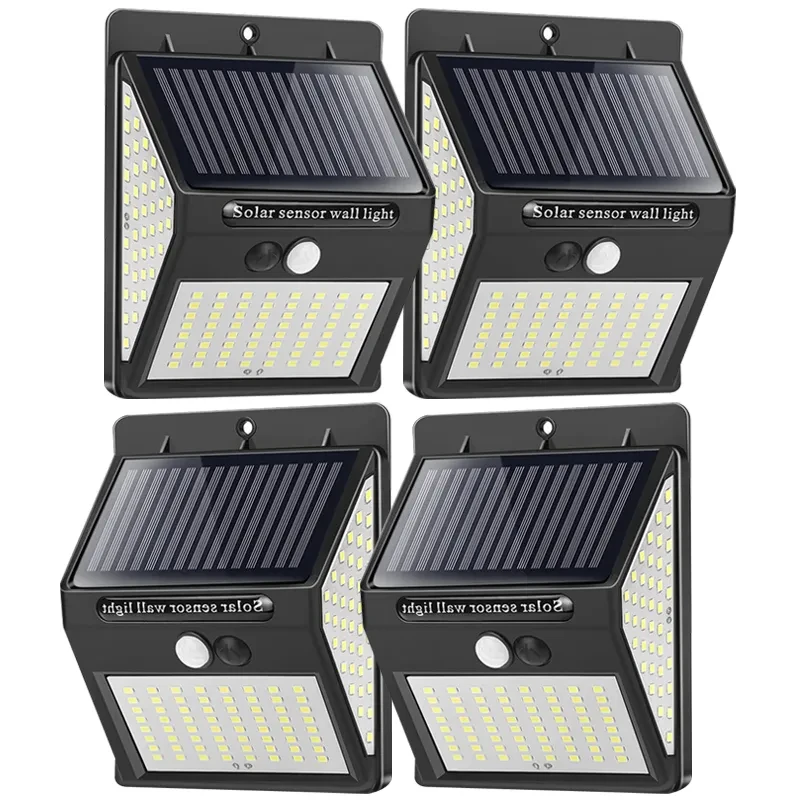 144 LED Solar Light Wireless PIR Motion Sensor Waterproof Wall Lamp Solar Powered Sunlight Street Lamp Garden Decor: pink