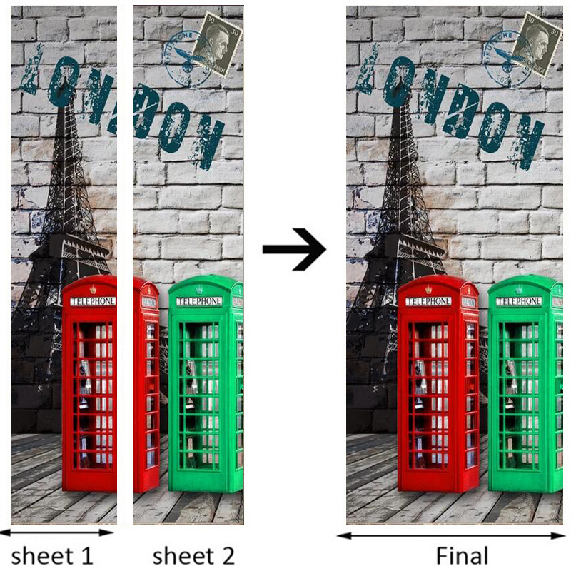 3D Brick Wall Telephone Stall Door Sticker PVC Self-Adhesive Waterproof DIY Home Decor Wallpaper Living Room 3D Sticker