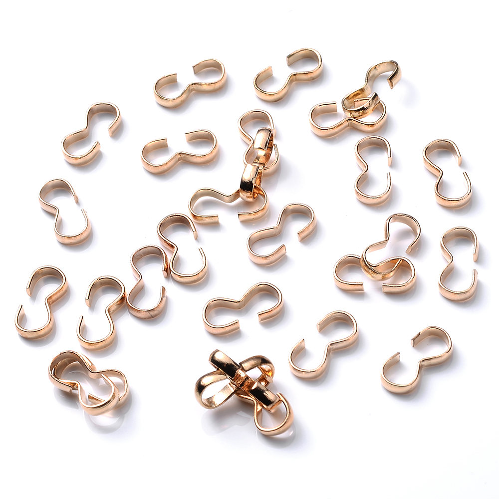 100 unids/lote de conectores de cierre de Metal, hebillas de parada chapadas en oro y plata para la fabricación de joyas DIY, pulsera, collar, accesorios de 4x8mm: KC