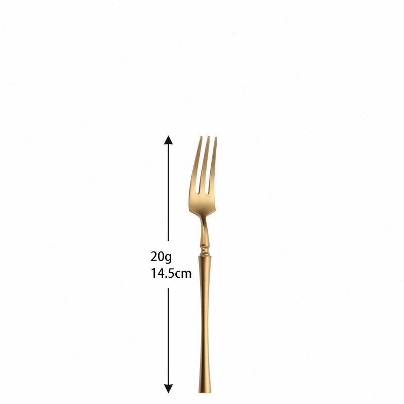 1 Pc Tea Fork Western Style Family Expenses Stainless Steel Small Fruit Fork Dessert Fork for Cake Snack Salad Fork Dinnerware: matte gold