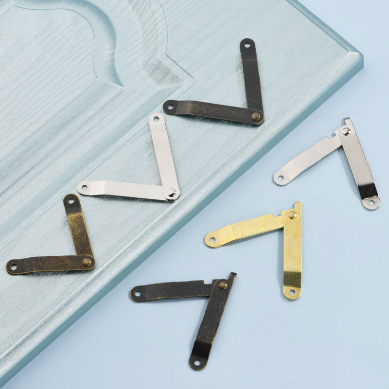 2pcs Antique Wooden Box Corner Support Hinges Stay Box Display Furniture Cabinet Door Kitchen Cupboard Hinges Lid Stays