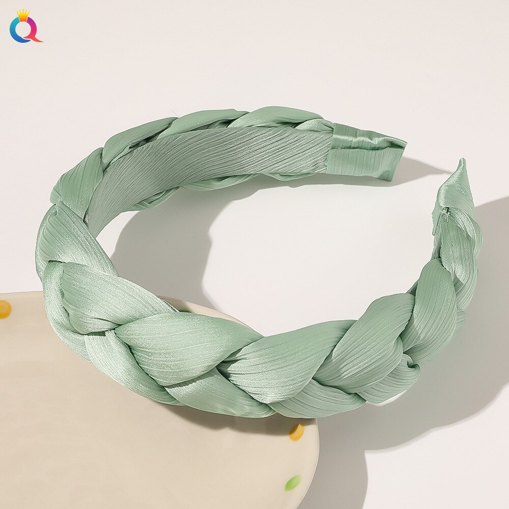 Bandeau tressé pour cheveux, couleur unie, accessoire de coiffure pour femmes et filles: 2