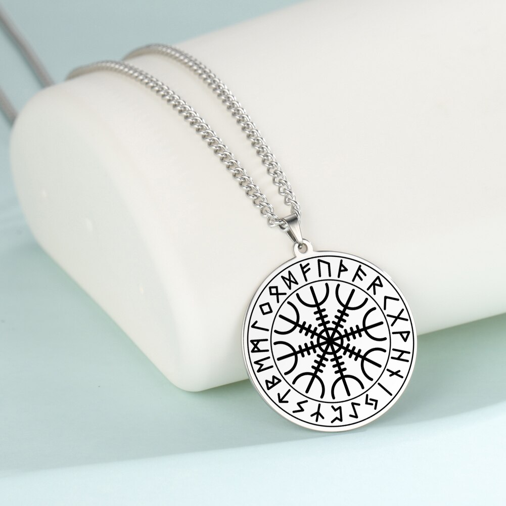 Wicca 7 Archanges Sceau Charme Colliers Hommes Femmes Witchcra Pentagramme Pendentif Surnaturel Amulette Magique Protection Talisman: 03 Silver Necklace
