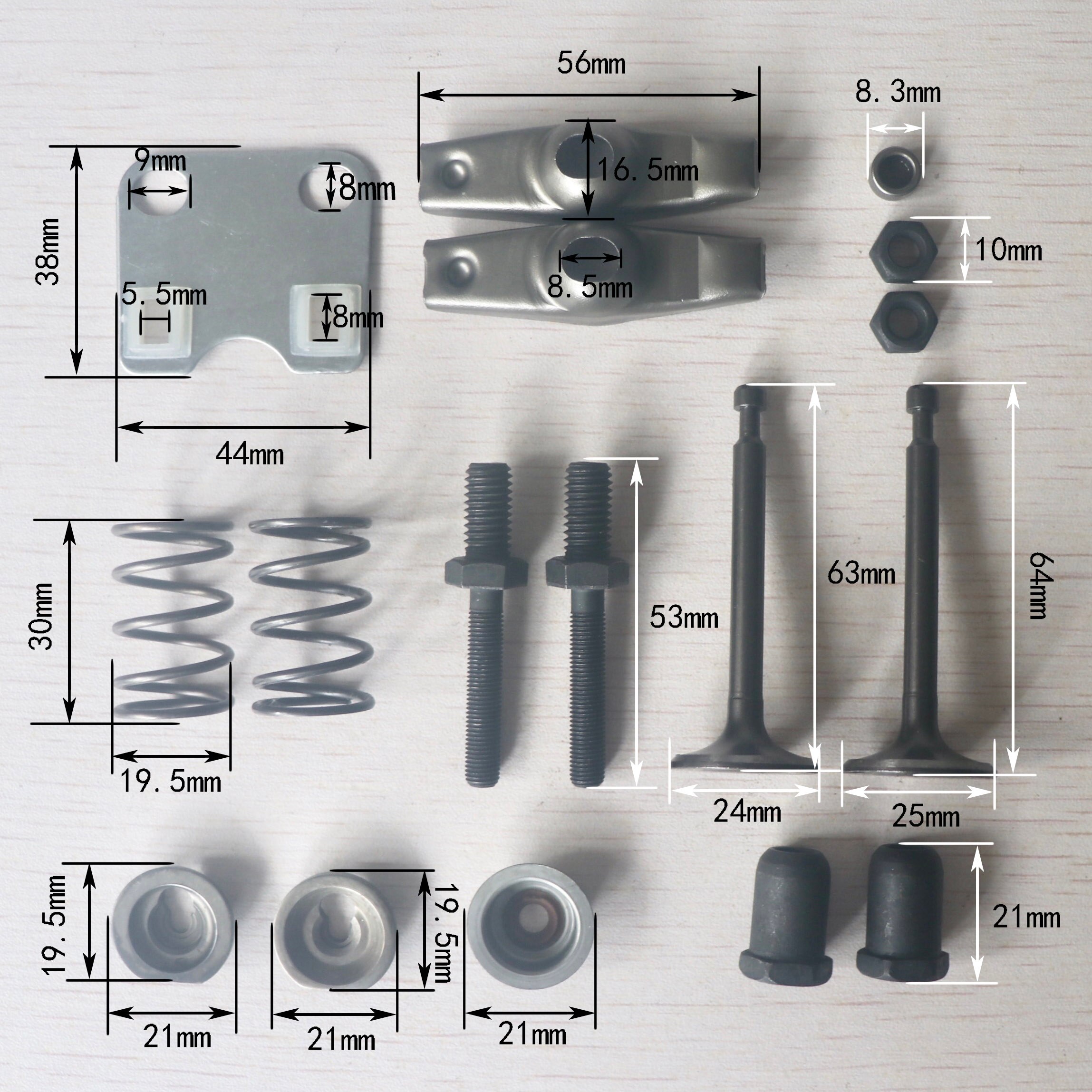 Valve Rocker Arm Push Rod Support Guide Plate Bolt Stud Nut Fit For GX160 GX200 168 5.5HP 6.5HP Gasoline Engine Motor Parts