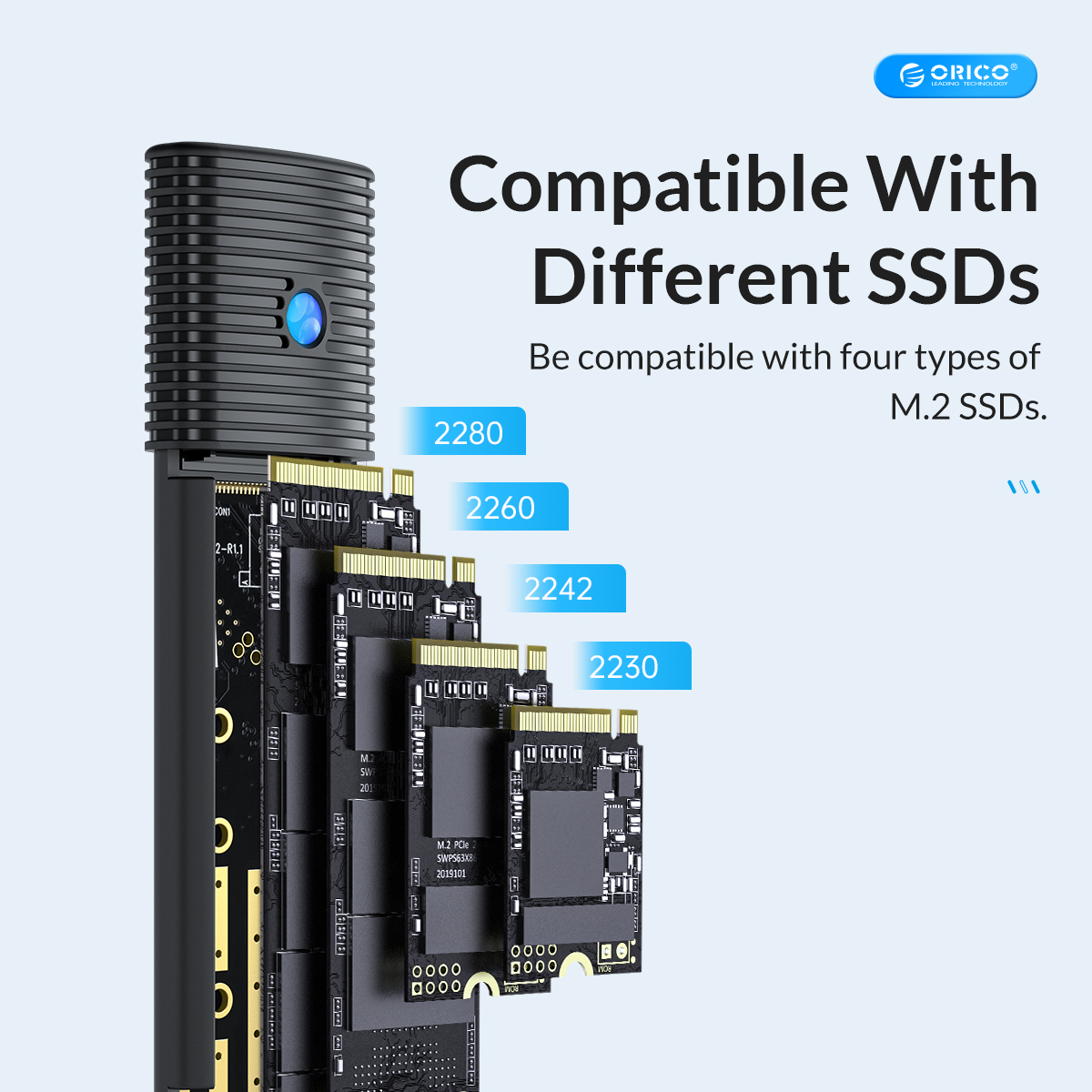 Obudowa Orico M.2 NVMe SSD 10Gbps USB-C 3.2 Gen 2 PCIe M.2 SSD Zewnętrzna