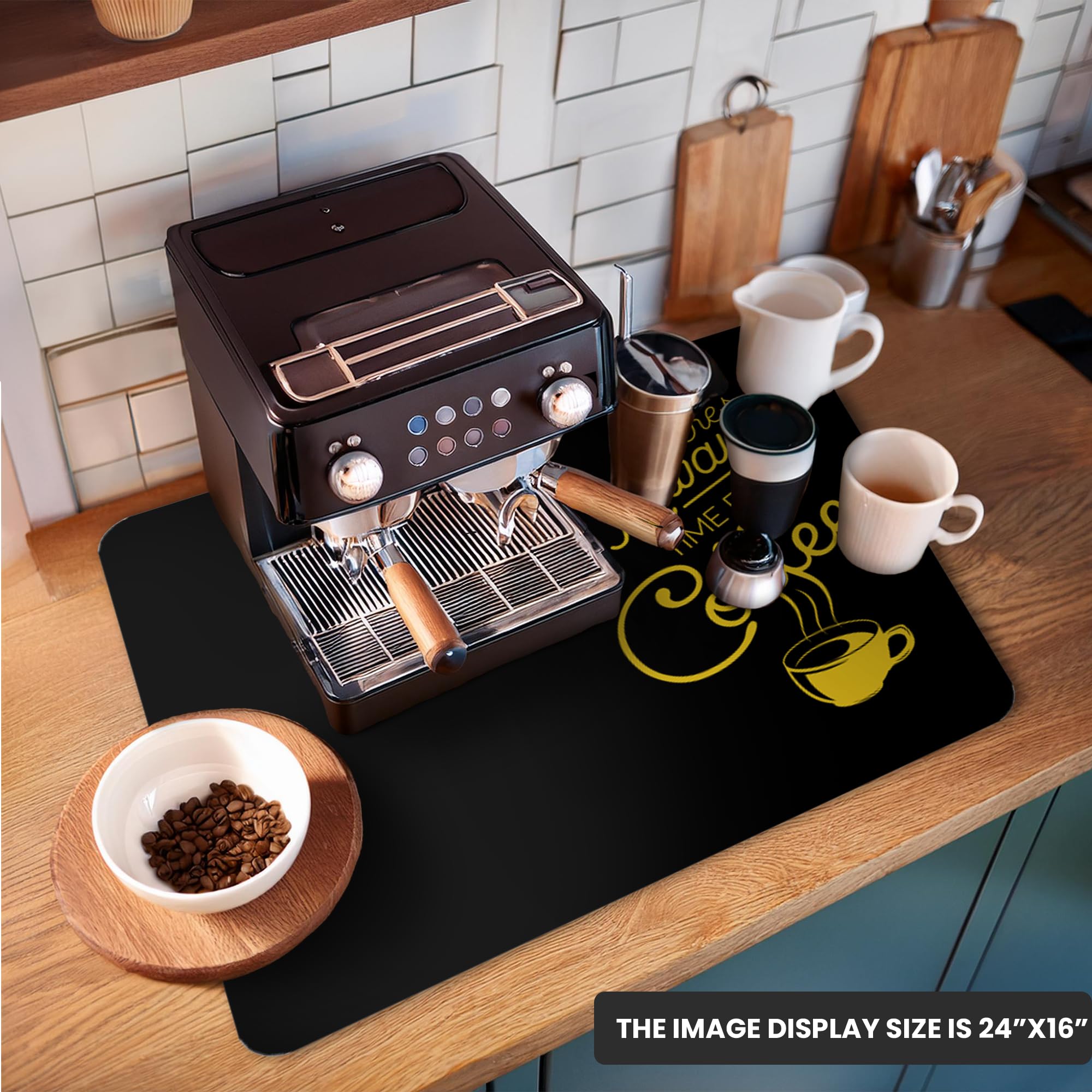 VIKAMA Koffiebar Droogkleed met waterdichte rubberen achterkant Geschikt onder koffiezetapparaat Machine Espresso Keukenaccessoires Thuiskleed