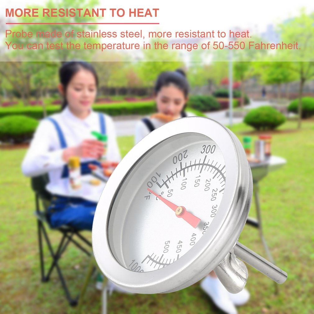 50-500c rustfrit stål grill ryger grill termometer temperaturmåler