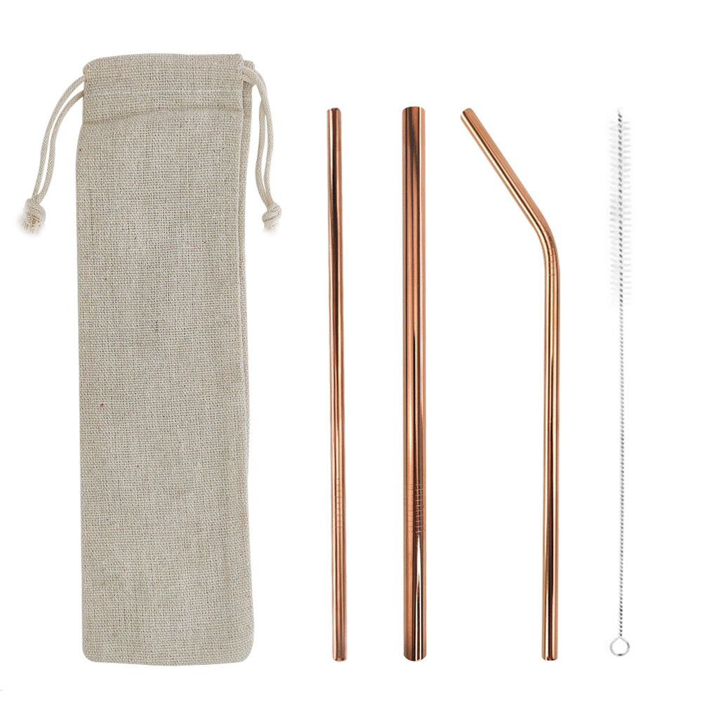 Bar party tillbehör dricka sugrör 304 rostfritt stål metall halm med renare borste för muggar 20/30oz: Bule