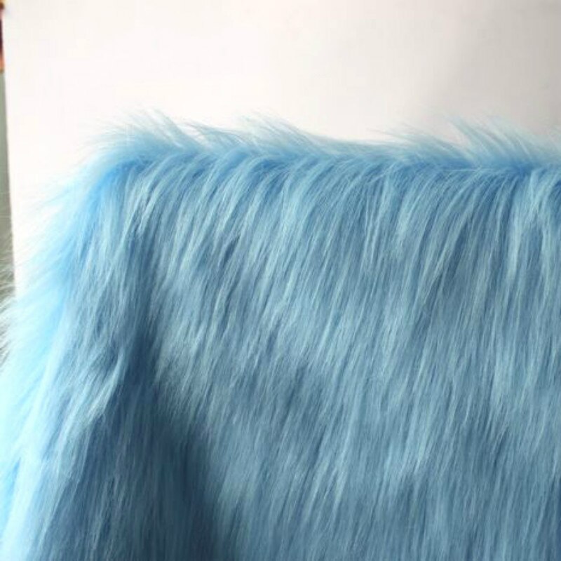 light blue Imitation plush fur cloth fabric use for counter display cloth interior decoration Cosplay background cloth 1Meter: 0.5X1.5M