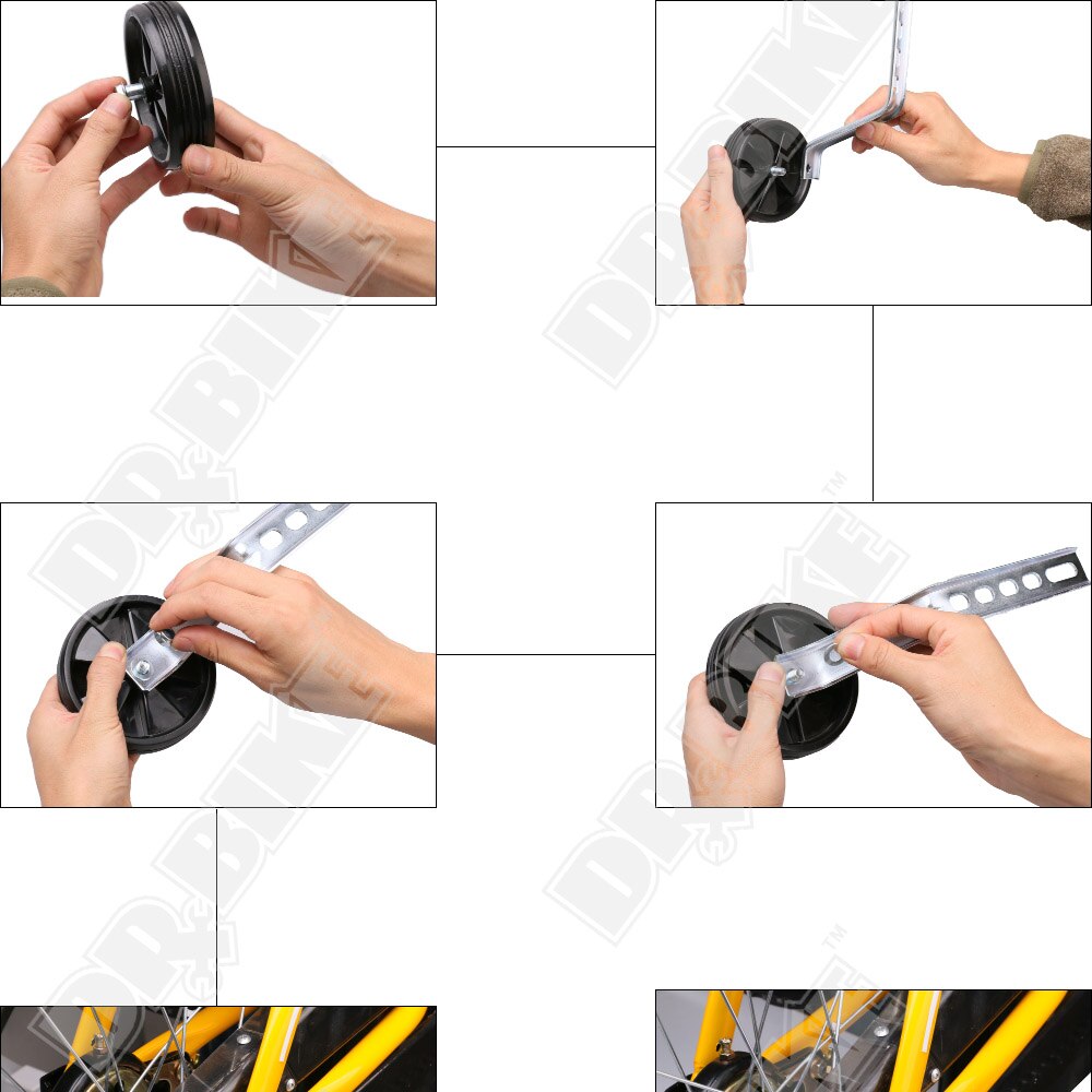 DrBike 3 Colors Kids Bike Training Wheels With Install Components for 12-18 Inch Kids Bike