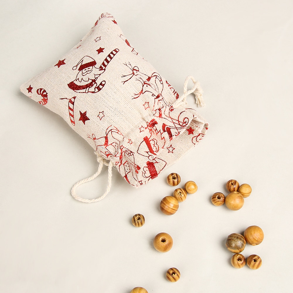 Portable Drawstring Bags Girls Draw Pocket Women Travel Pouch Christmas Print Jute Bags Drawstring Pouch