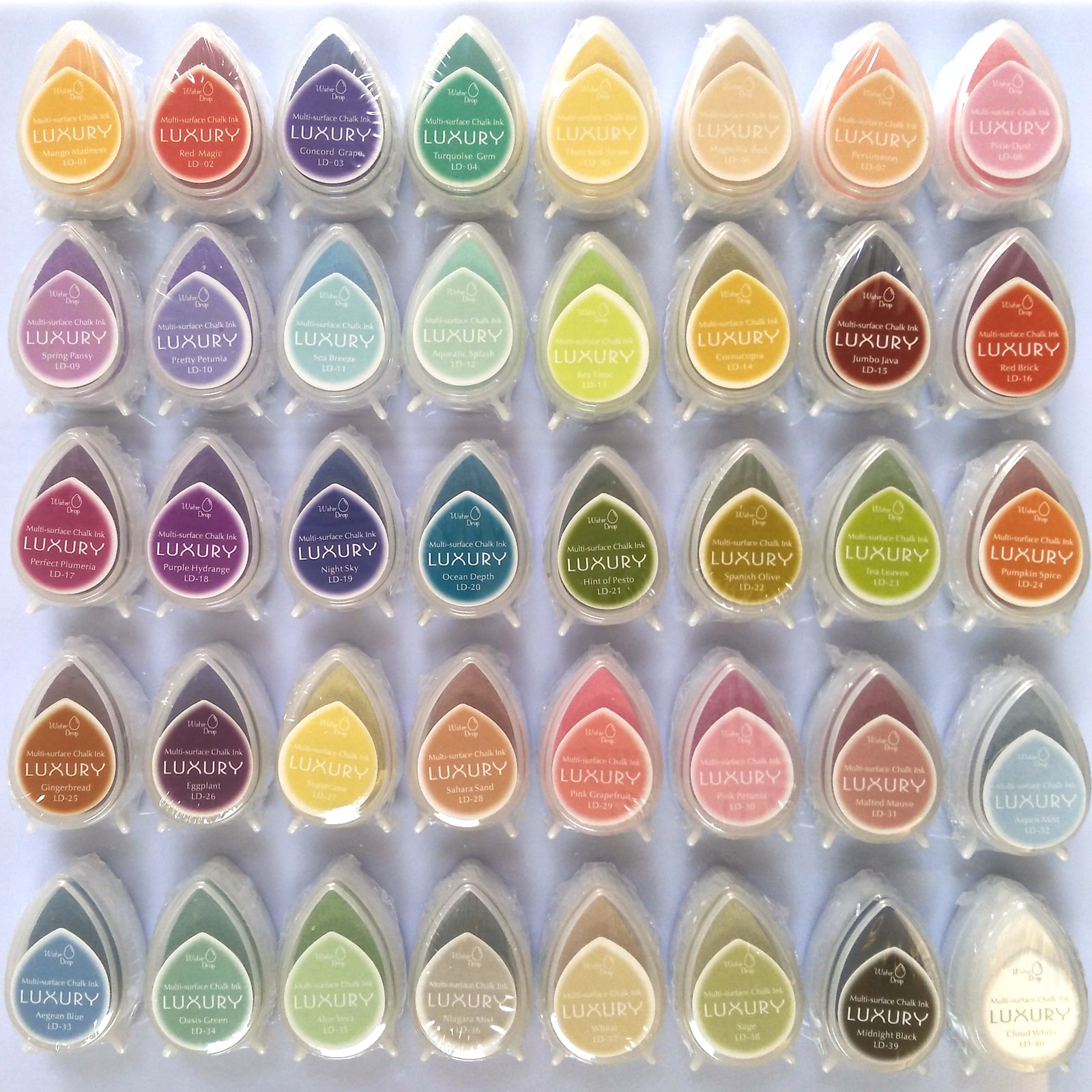 40 kleuren voor selectie waterdruppels multifunctionele afdrukken Krijt inkt pad scrapbooking (pak van 12)