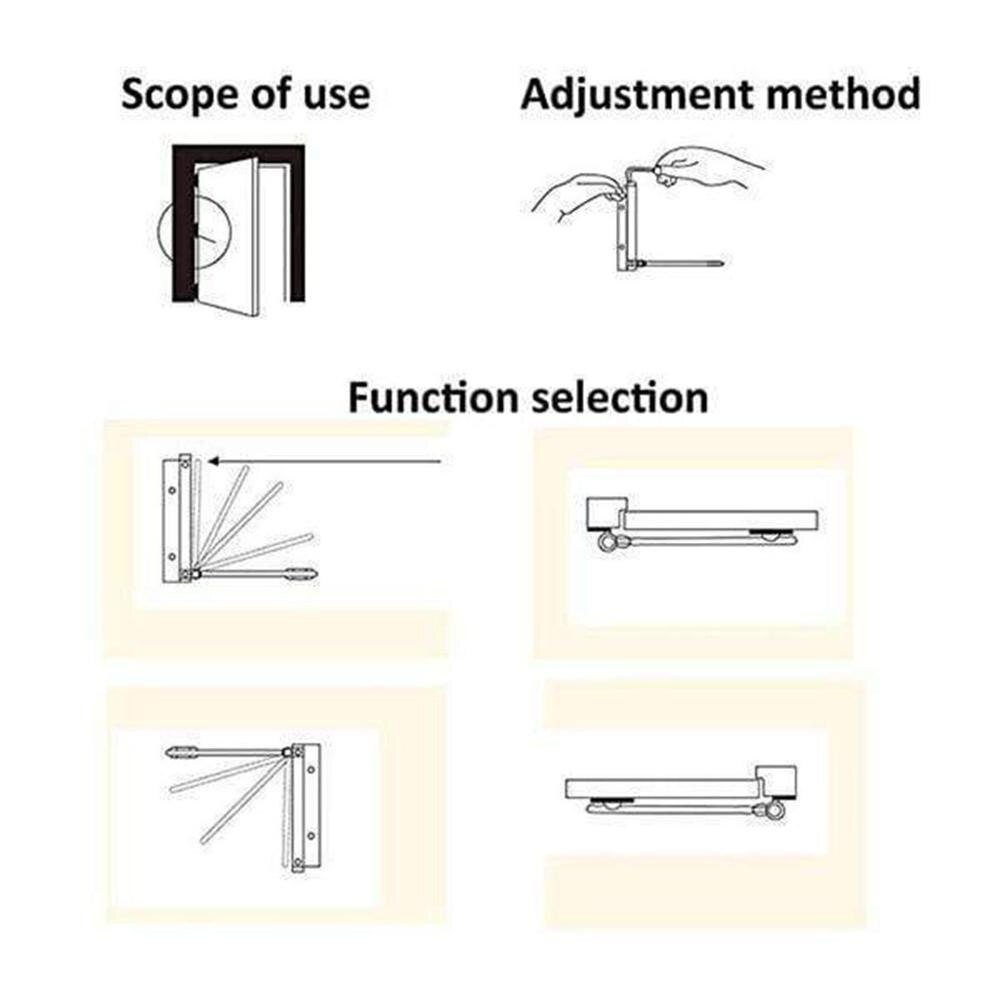 Door Closer Single Spring Strength Adjustable Surface Mounted Stainless Steel Automatic Closing Fire Rated Door Hardware QE